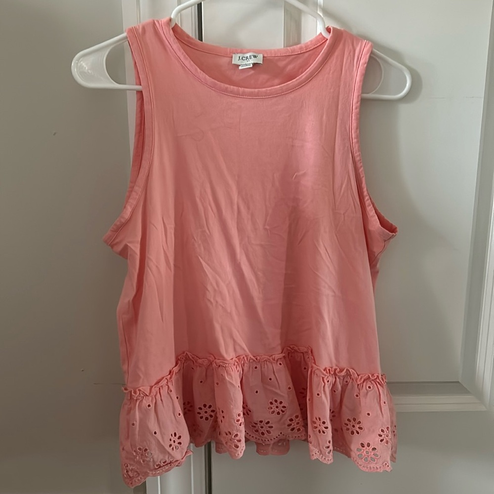 J Crew Pink Tank Top with Embroidery Bottom